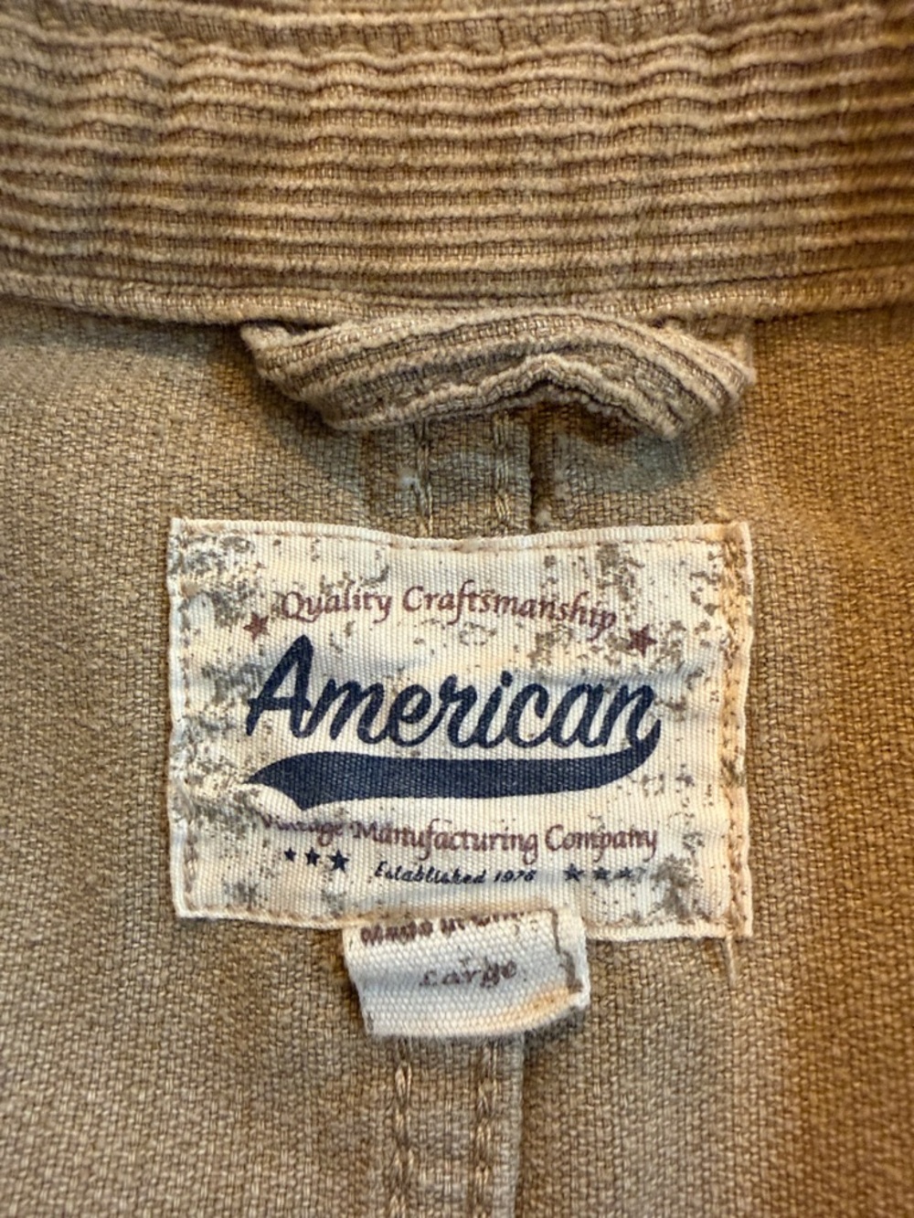 American Vintage-Inspired Corduroy Shirt Jacket in Light Brown - Picture 4 of 5